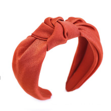 Sweet Knotted Headband Wide-bim Hairband Women Girls Hair Pin Accessories Acetate Section Fabric Silk Solid Color Belle Femme